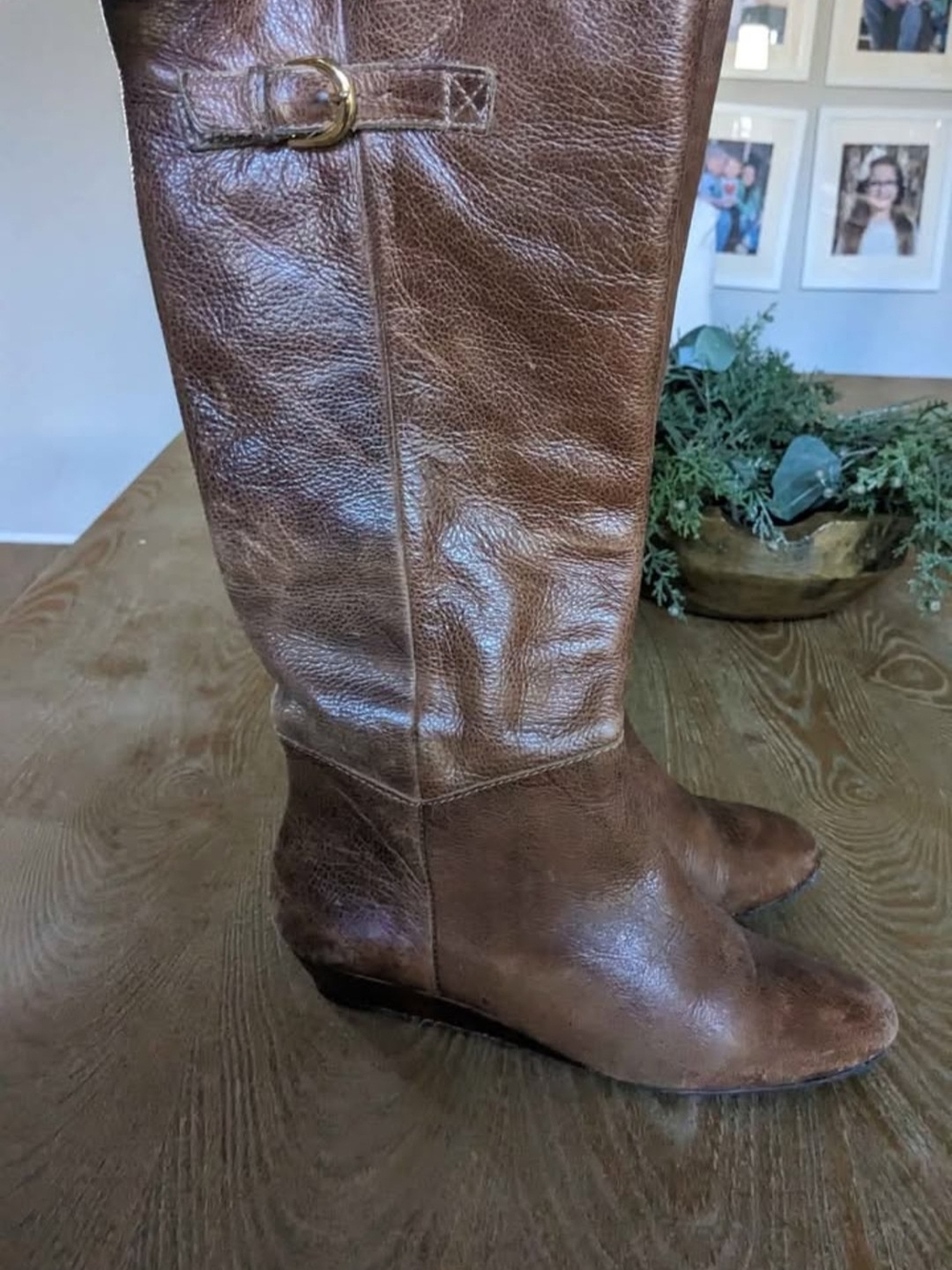 Steve Madden cognac leather boots Size 6.5-7